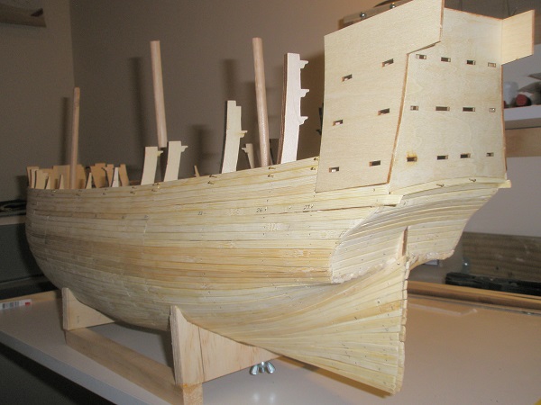 12.hull planking stern keel. 12 Oct 2014.JPG