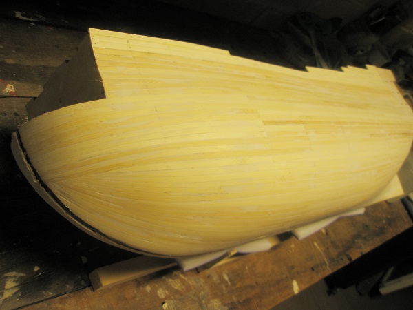 31. one side sanded and filled - bow.JPG