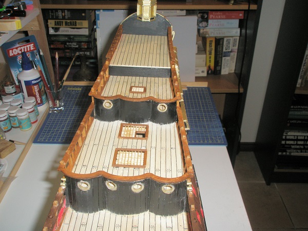 154. Poop and Upper Q'deck rails fitted.JPG