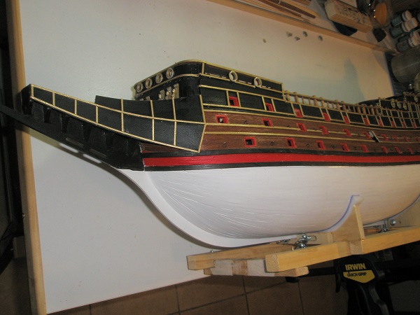 195. Cornice frames fitted Port side April 2016.JPG