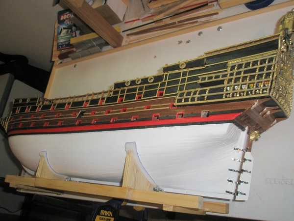 196. Cornice frames fitted Port side April 2016.JPG